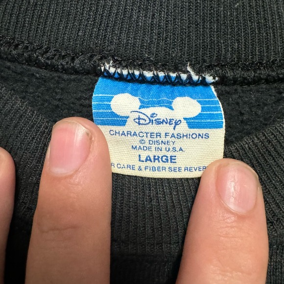 Disney Mickey Mouse 80s Vintage Black Red Yellow Crewneck - Picture 3 of 7